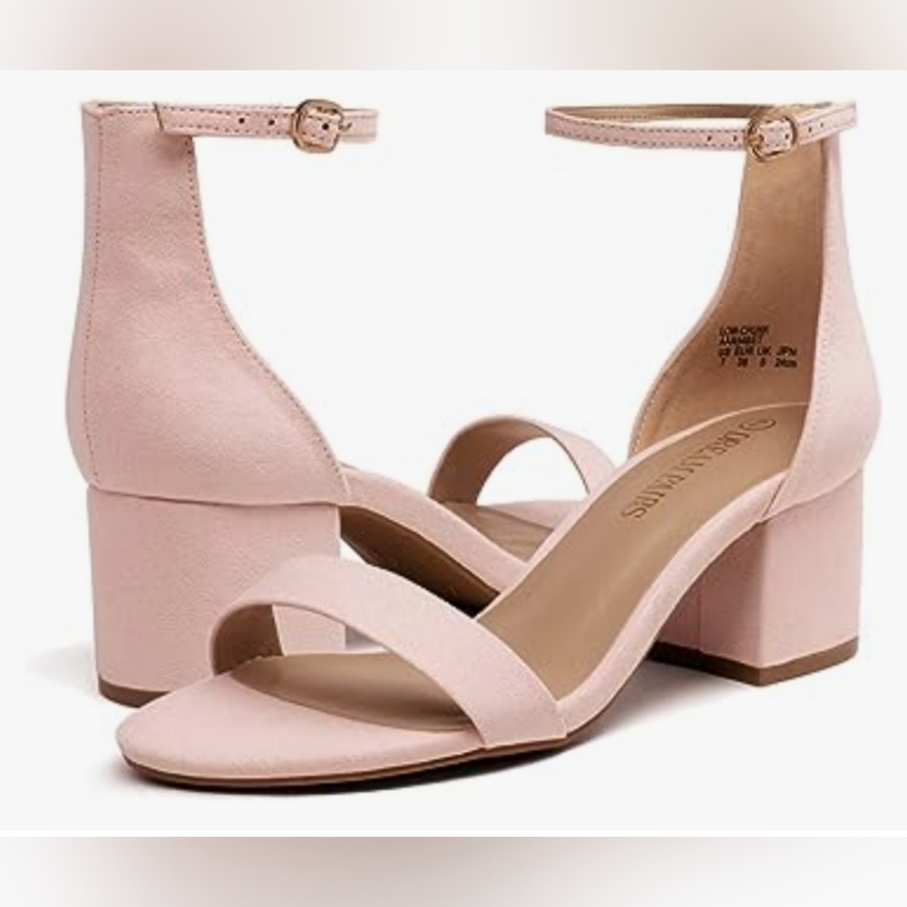 DREAM PAIRS Women's Low-Chunk Low Heel Pump Sandals